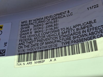 2022 Honda Accord Sedan Sport SE