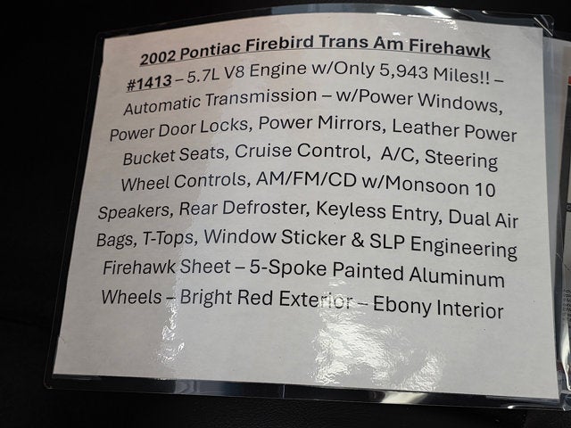 2002 Pontiac Firebird Trans Am